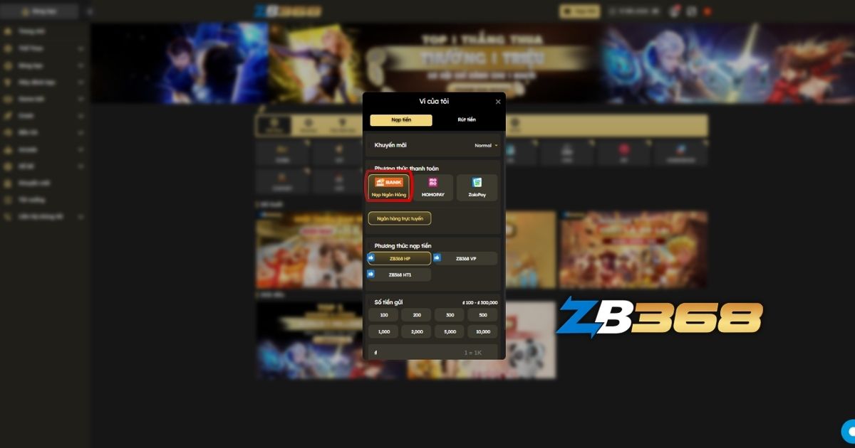 Hướng Dẫn Nạp Tiền ZB368 Qua Ngân Hàng, Momo, ZaloPay (Toàn tập)