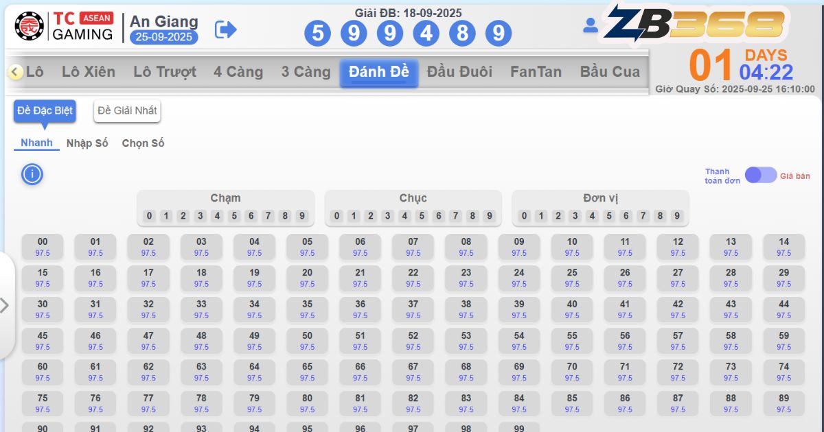 Đánh Giá Sảnh TCG LOTTO VN tại ZB368: Giao Diện Hiện Đại, Trả Thưởng Nhanh