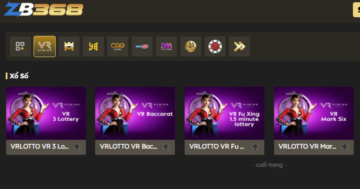 Đánh Giá Sảnh VR LOTTO tại ZB368: Trải Nghiệm Quay Số 3D Sống Động