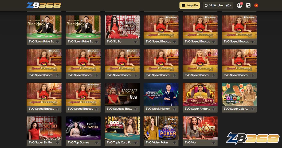 Sòng Bạc Online ZB368: Trải Nghiệm Live Casino Trực Tuyến Đẳng Cấp Quốc Tế