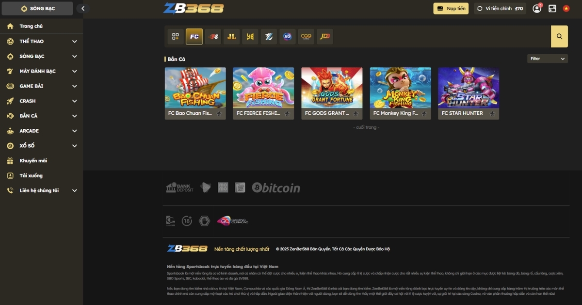 Game Bắn Cá Fachai (FC) tại ZB368 - Chủ Đề Châu Á, Dễ Chơi Dễ Thắng