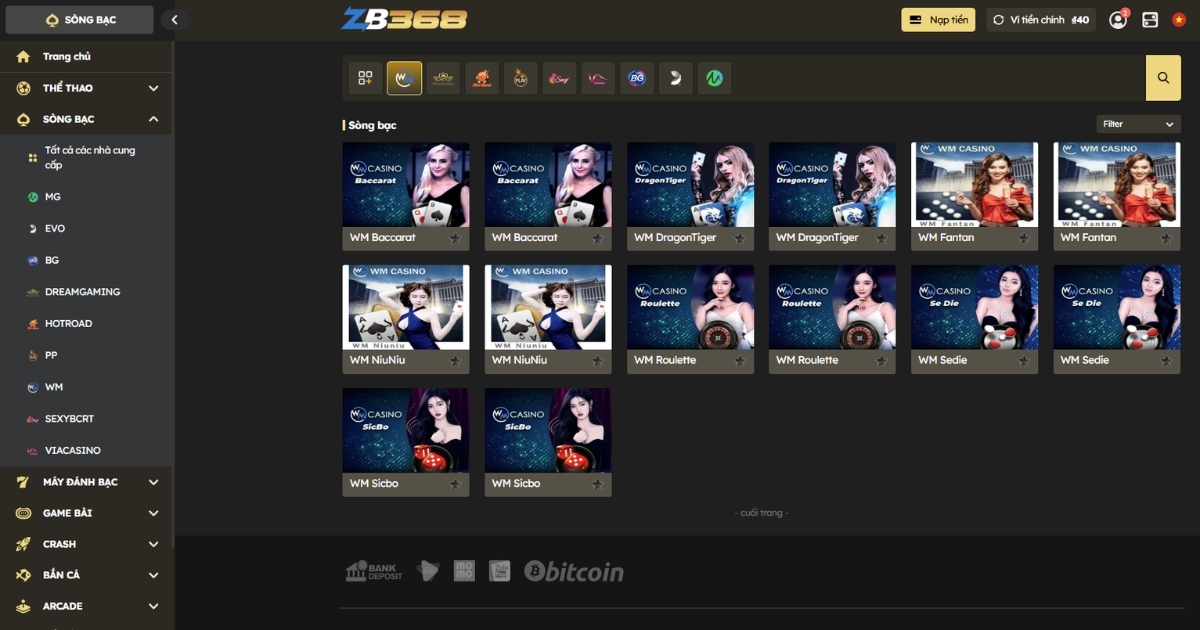 Giao diện WM tại ZB368