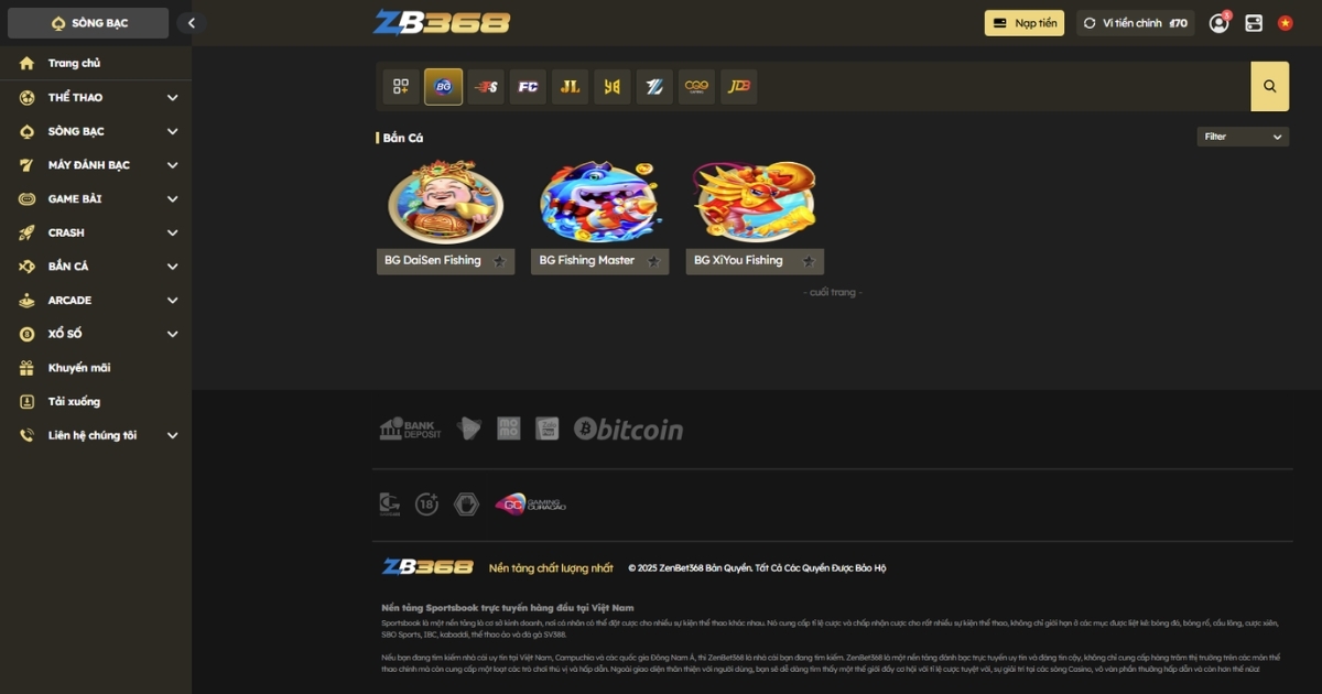 BGaming Fishing tại ZB368 - Trải Nghiệm Bắn Cá Phong Cách Châu Âu