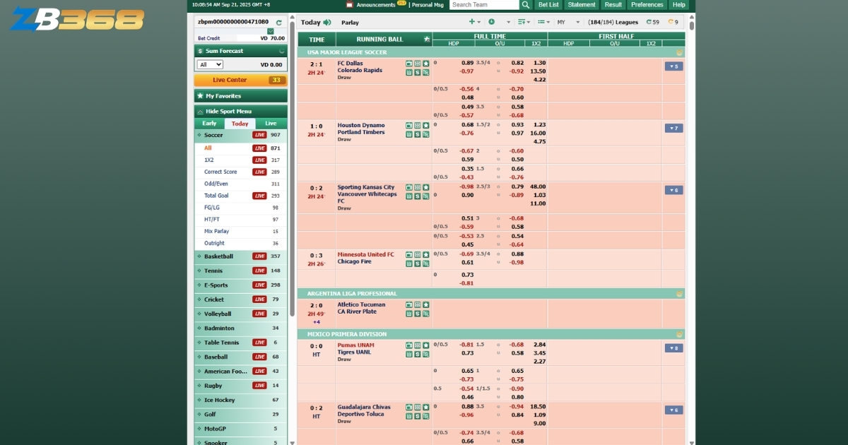 Giao diện sảnh cược CMD