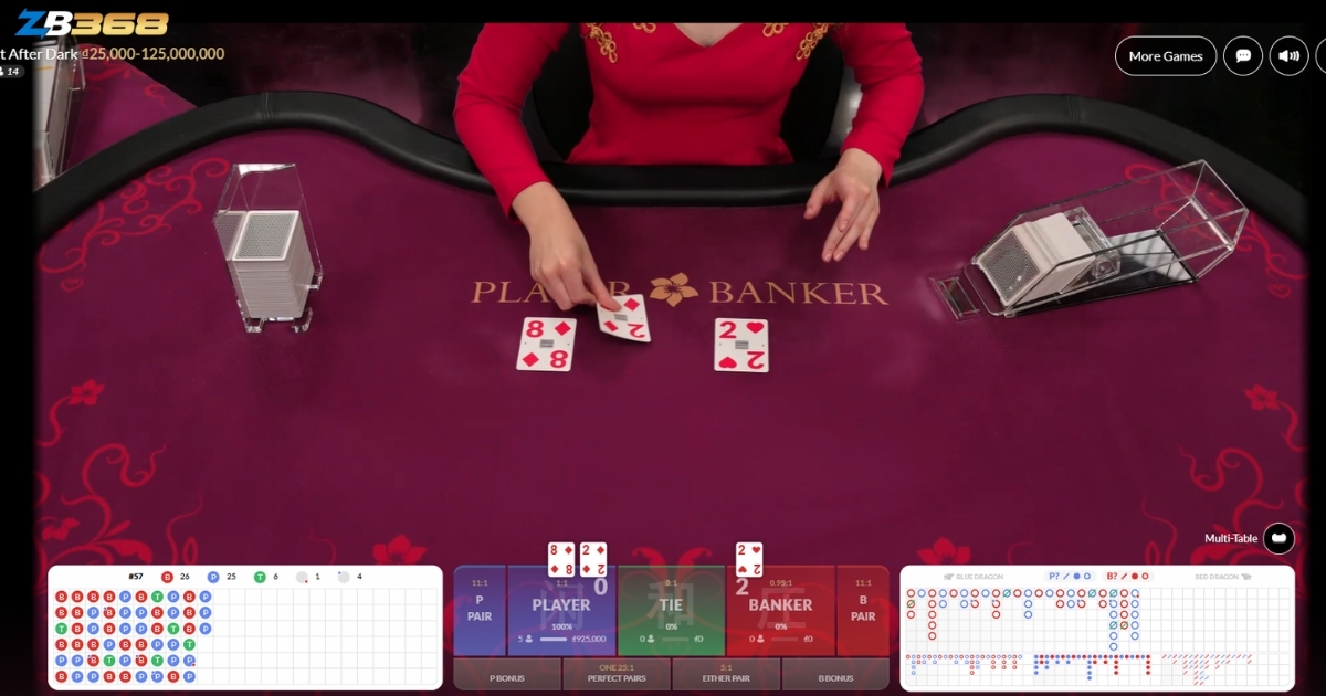 Live Baccarat cổ điển MG tại ZB368